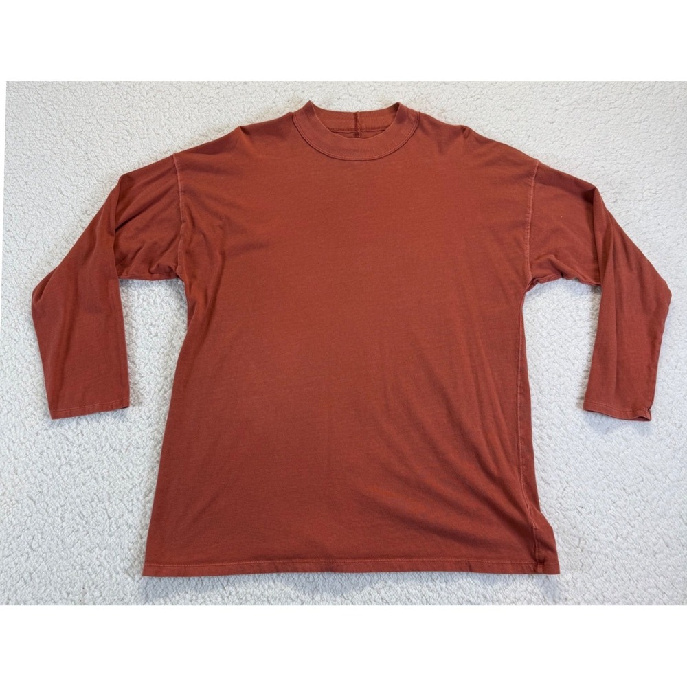 We The Free Free People Rust Orange Long Sleeve Oversized Cotton Top S OB933506